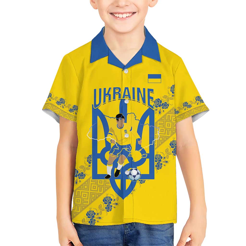 Personalised Ukraine Football Family Matching Short Sleeve Bodycon Dress and Hawaiian Shirt Glory to Ukrainian