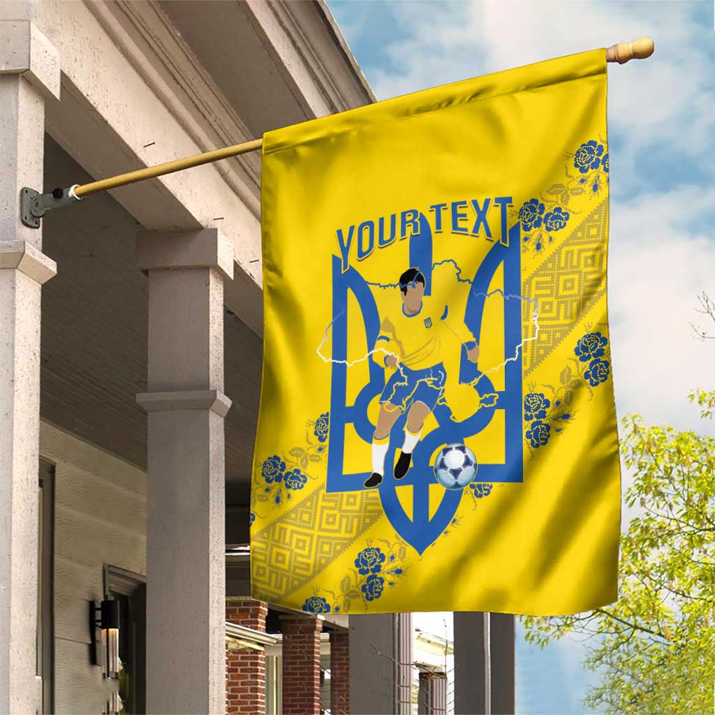 Personalised Ukraine Football Garden Flag Glory to Ukrainian