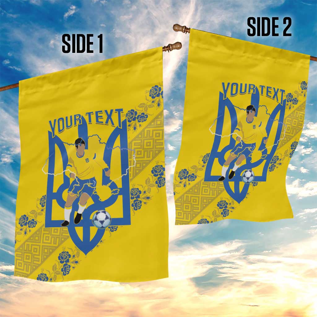 Personalised Ukraine Football Garden Flag Glory to Ukrainian