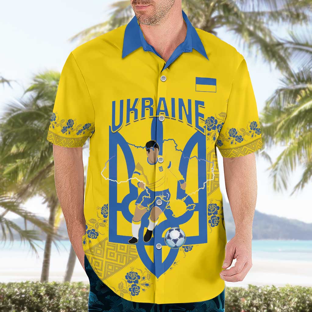 Personalised Ukraine Football Hawaiian Shirt Glory to Ukrainian