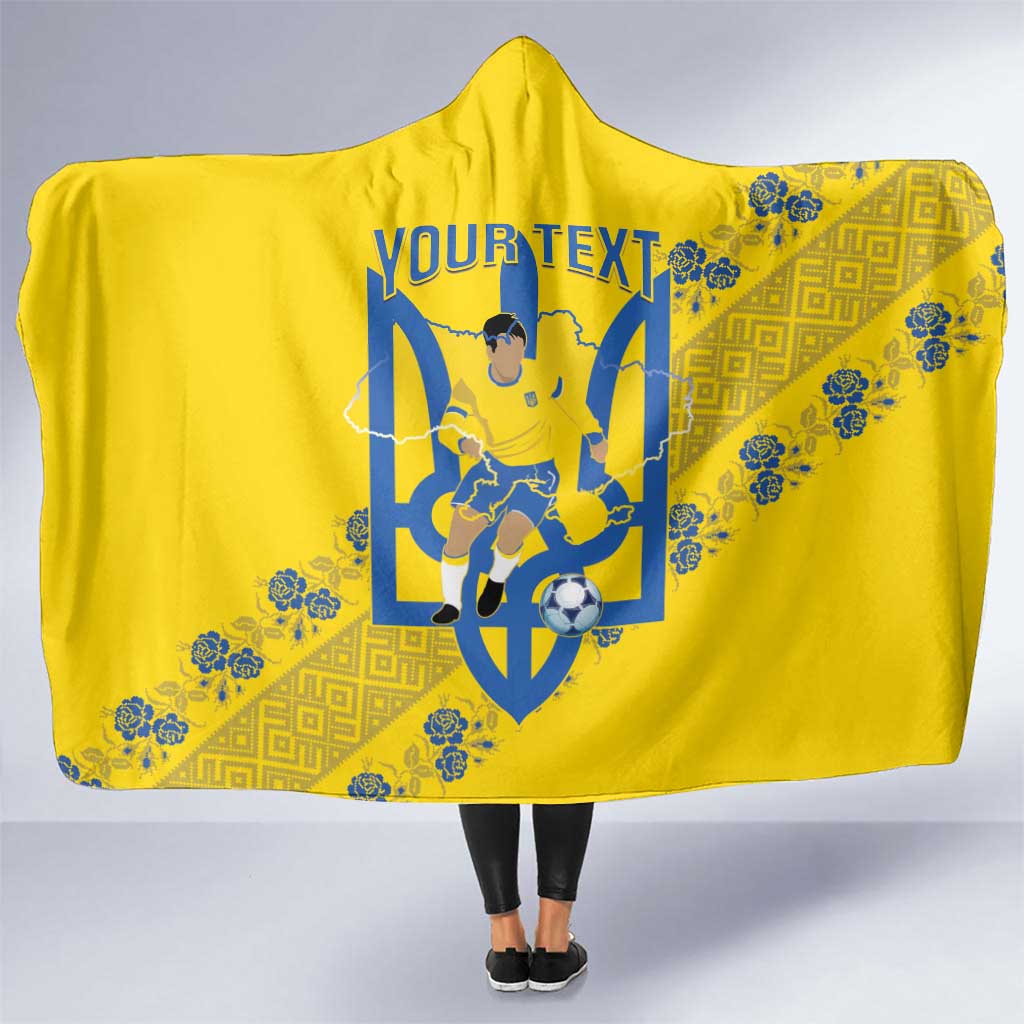 Personalised Ukraine Football Hooded Blanket Glory to Ukrainian