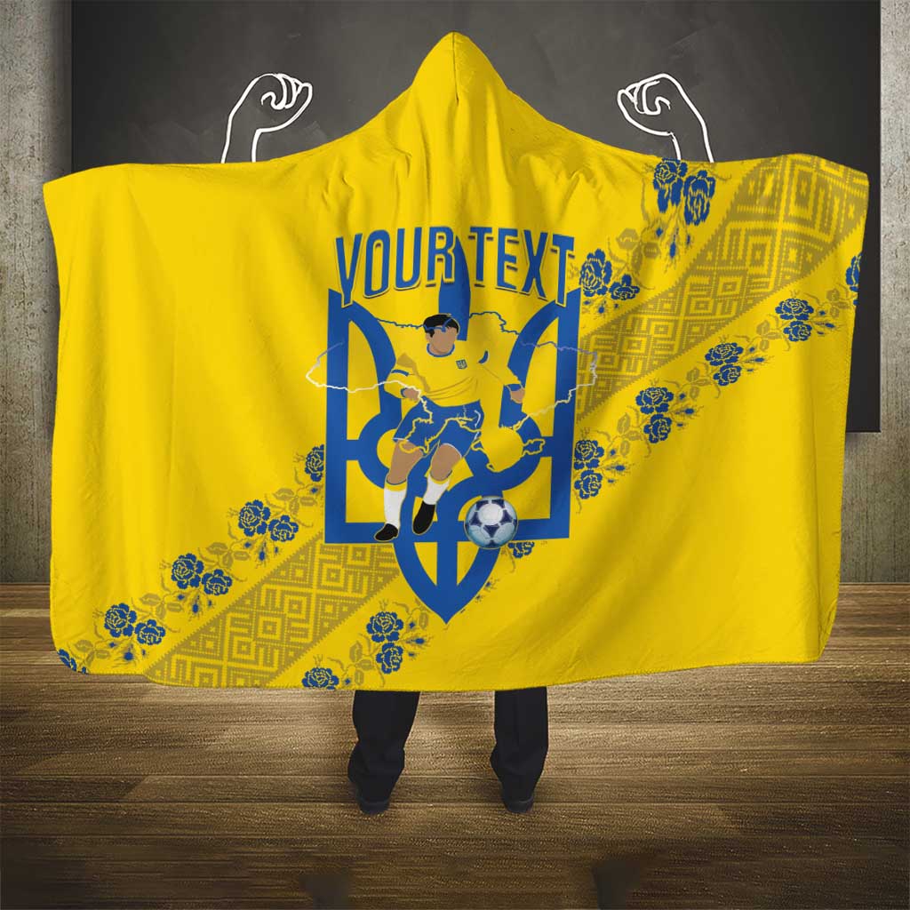 Personalised Ukraine Football Hooded Blanket Glory to Ukrainian