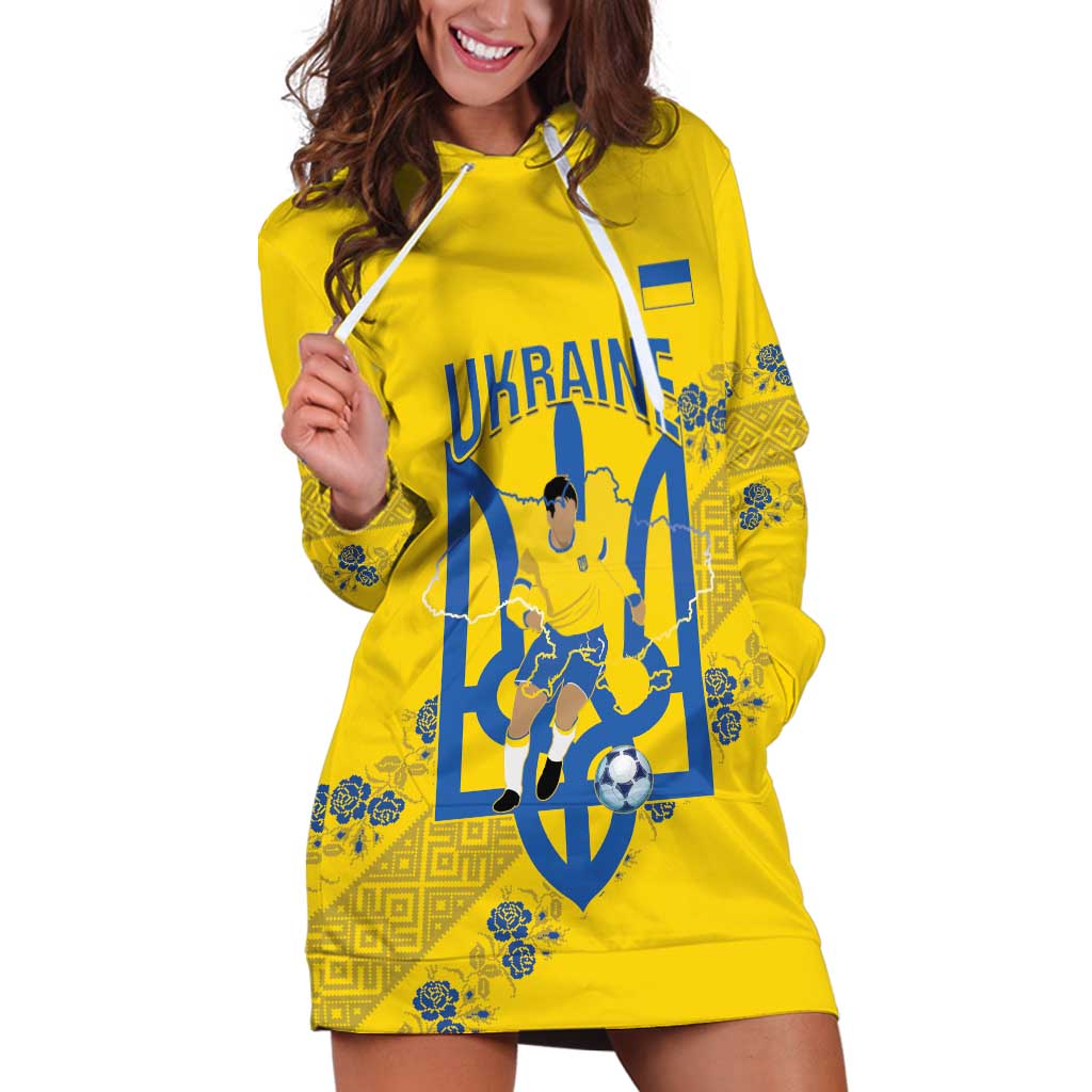 Personalised Ukraine Football Hoodie Dress Glory to Ukrainian
