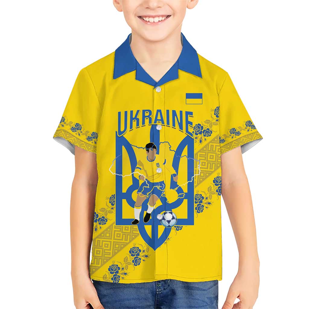 Personalised Ukraine Football Kid Hawaiian Shirt Glory to Ukrainian