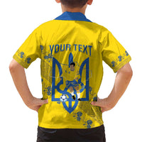 Personalised Ukraine Football Kid Hawaiian Shirt Glory to Ukrainian
