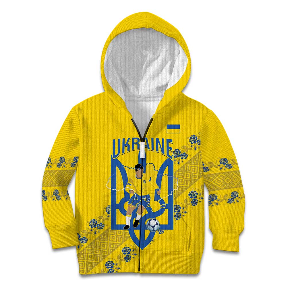 Personalised Ukraine Football Kid Hoodie Glory to Ukrainian