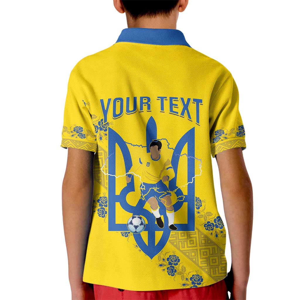 Personalised Ukraine Football Kid Polo Shirt Glory to Ukrainian