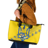 Personalised Ukraine Football Leather Tote Bag Glory to Ukrainian