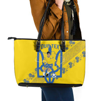 Personalised Ukraine Football Leather Tote Bag Glory to Ukrainian