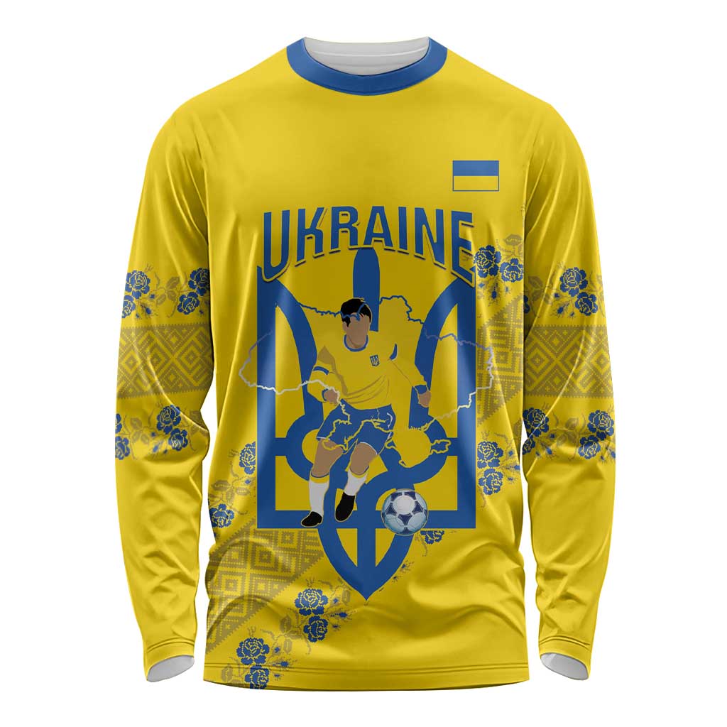 Personalised Ukraine Football Long Sleeve Shirt Glory to Ukrainian