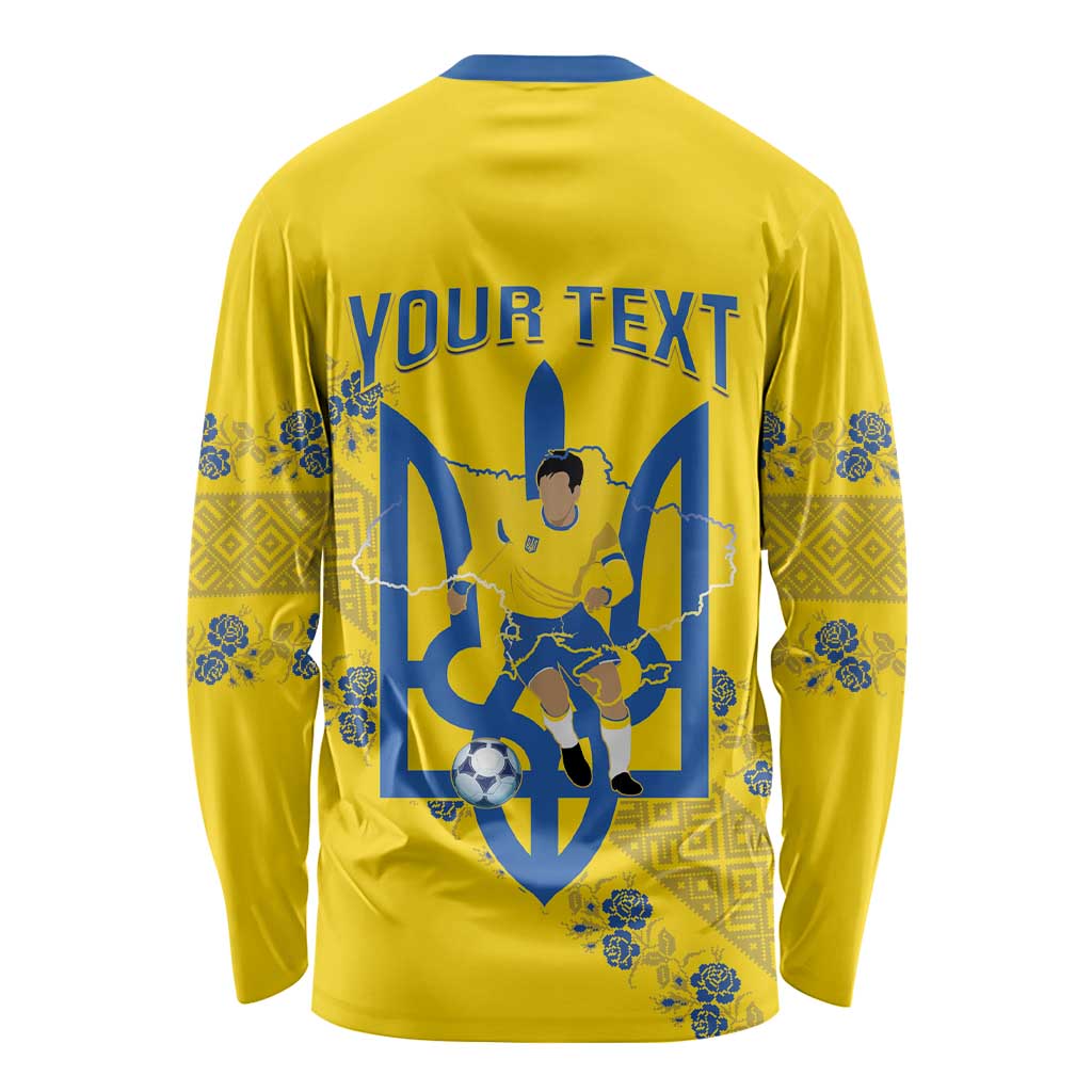 Personalised Ukraine Football Long Sleeve Shirt Glory to Ukrainian
