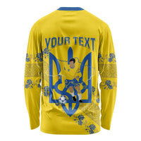 Personalised Ukraine Football Long Sleeve Shirt Glory to Ukrainian