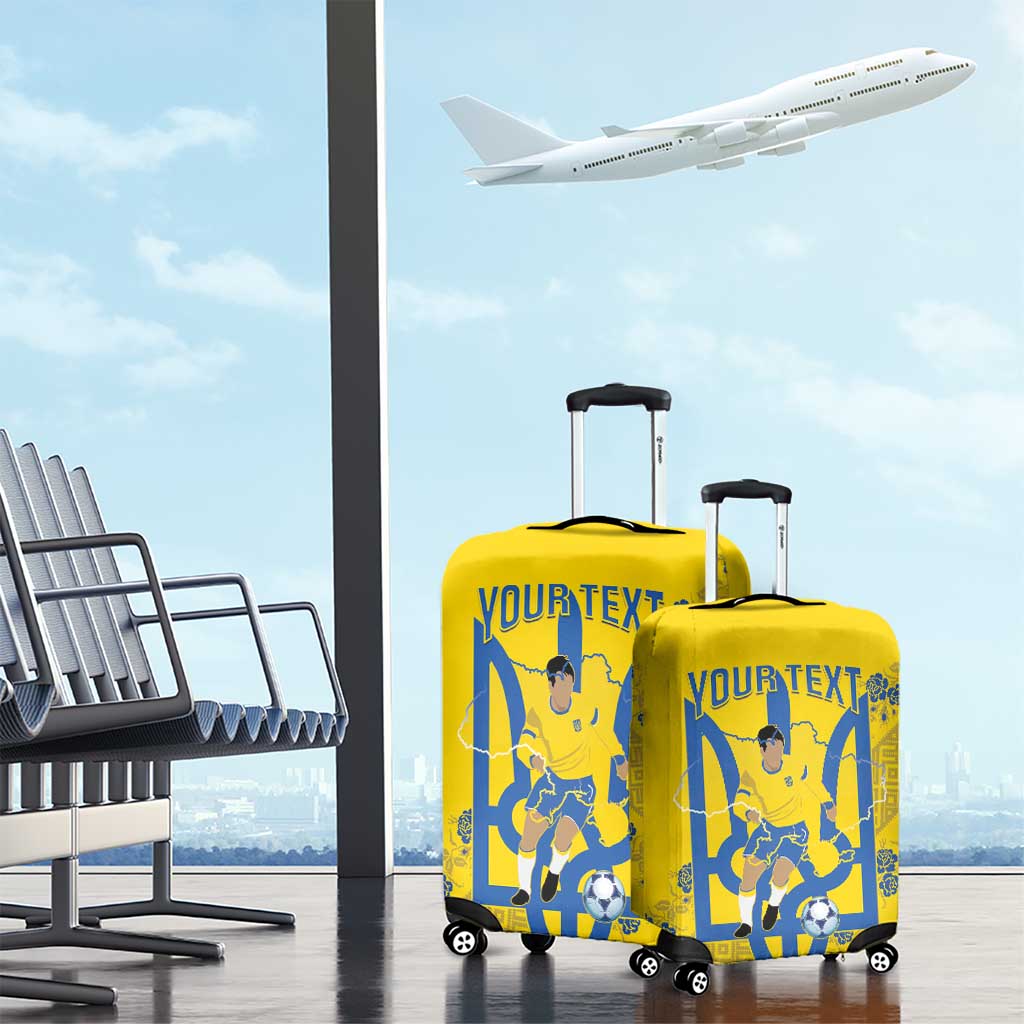 Personalised Ukraine Football Luggage Cover Glory to Ukrainian
