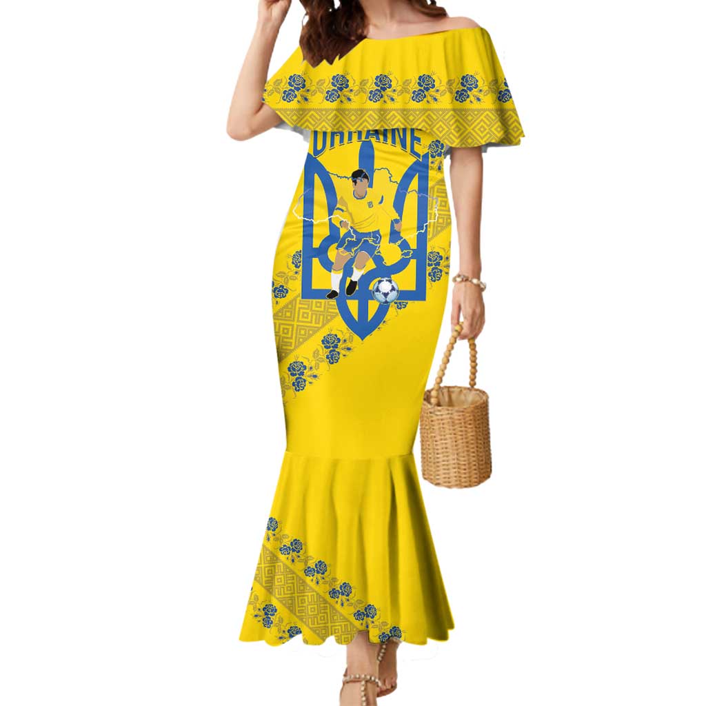 Personalised Ukraine Football Mermaid Dress Glory to Ukrainian