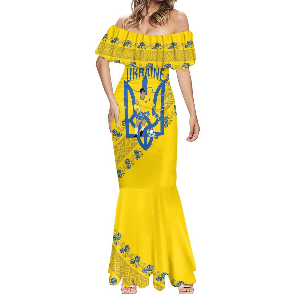 Personalised Ukraine Football Mermaid Dress Glory to Ukrainian