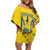 Personalised Ukraine Football Off Shoulder Short Dress Glory to Ukrainian