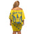Personalised Ukraine Football Off Shoulder Short Dress Glory to Ukrainian