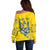 Personalised Ukraine Football Off Shoulder Sweater Glory to Ukrainian