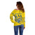 Personalised Ukraine Football Off Shoulder Sweater Glory to Ukrainian