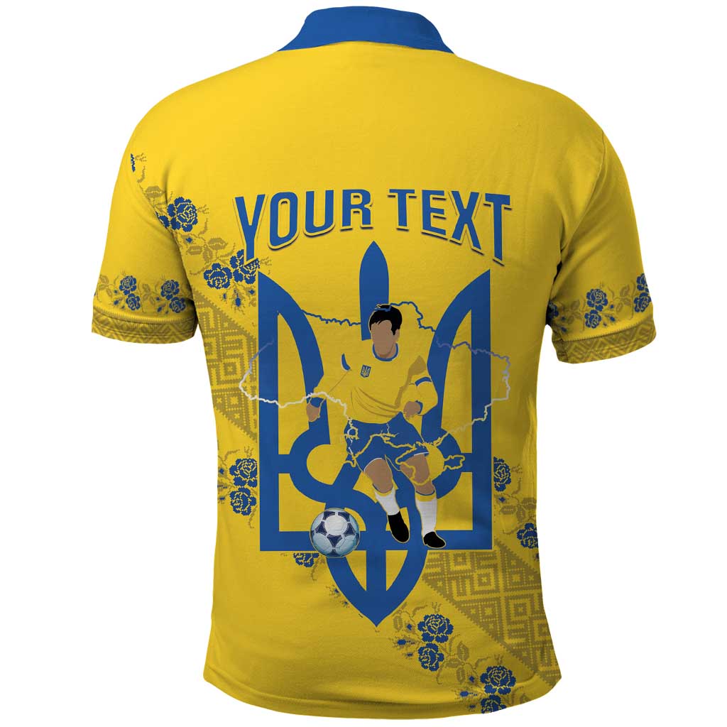 Personalised Ukraine Football Polo Shirt Glory to Ukrainian