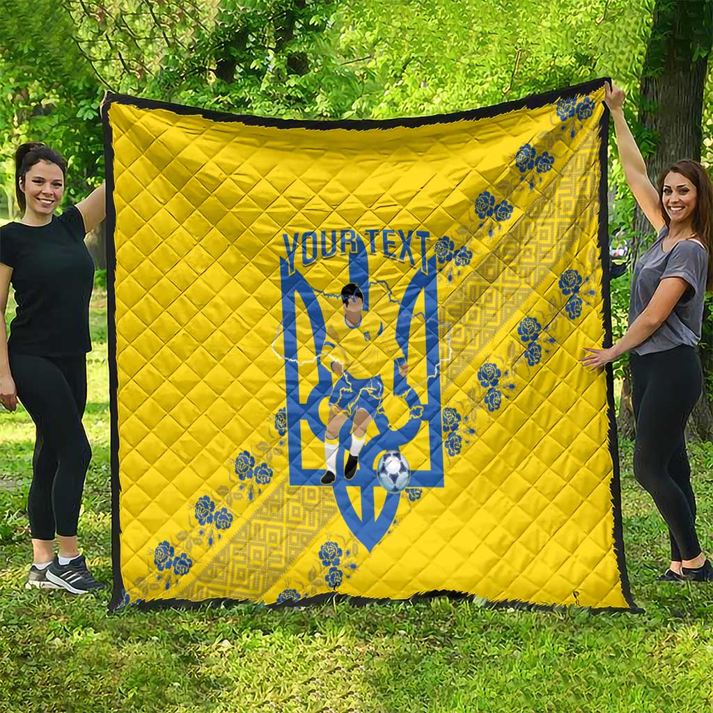 Personalised Ukraine Football Quilt Glory to Ukrainian