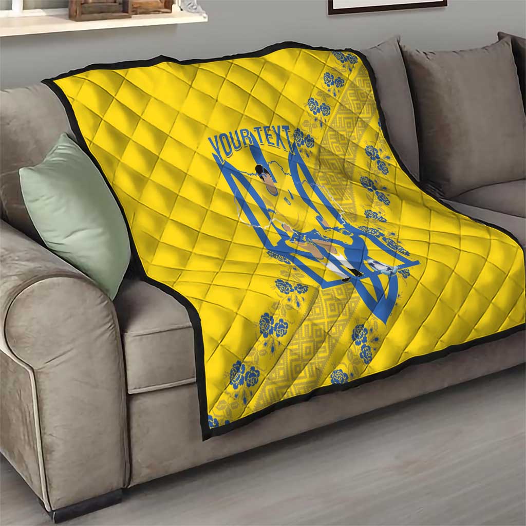 Personalised Ukraine Football Quilt Glory to Ukrainian
