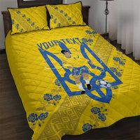 Personalised Ukraine Football Quilt Bed Set Glory to Ukrainian