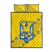 Personalised Ukraine Football Quilt Bed Set Glory to Ukrainian