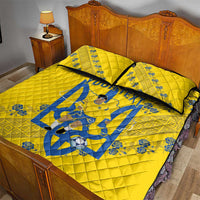 Personalised Ukraine Football Quilt Bed Set Glory to Ukrainian