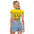 Personalised Ukraine Football Raglan Cropped T Shirt Glory to Ukrainian
