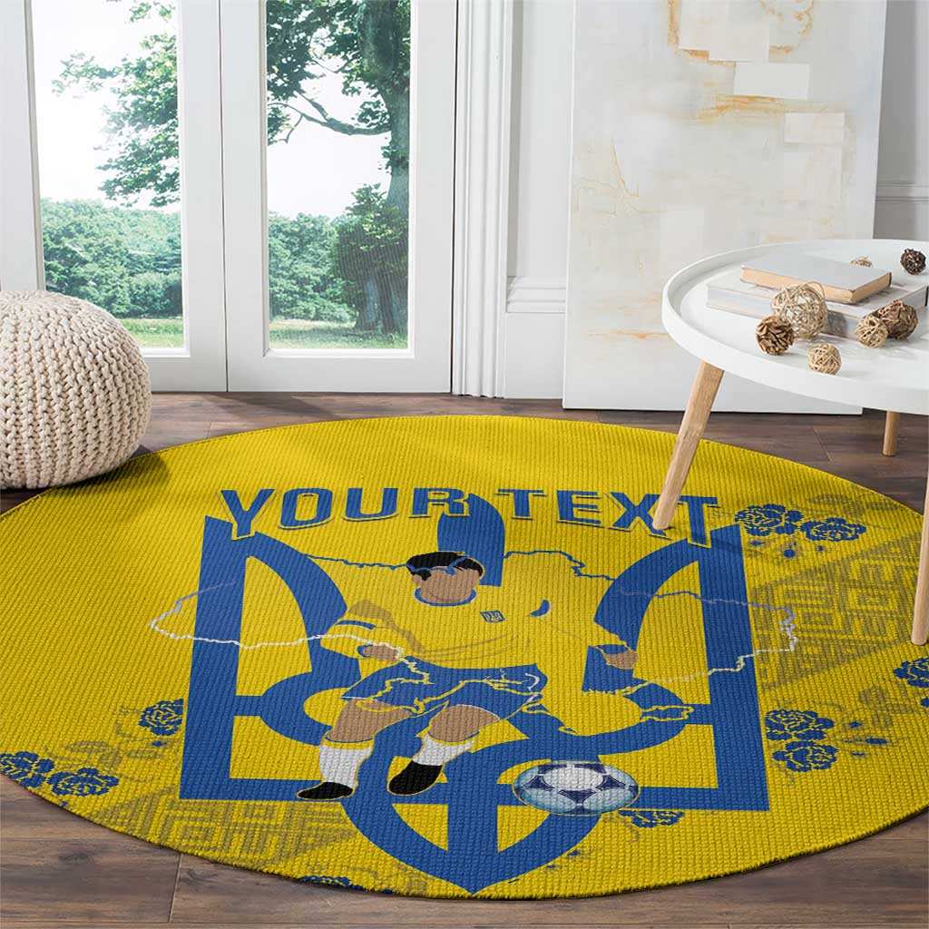 Personalised Ukraine Football Round Carpet Glory to Ukrainian