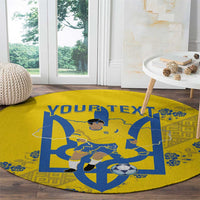Personalised Ukraine Football Round Carpet Glory to Ukrainian
