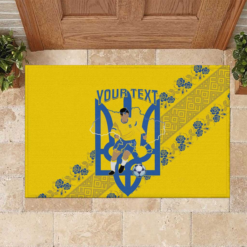 Personalised Ukraine Football Rubber Doormat Glory to Ukrainian
