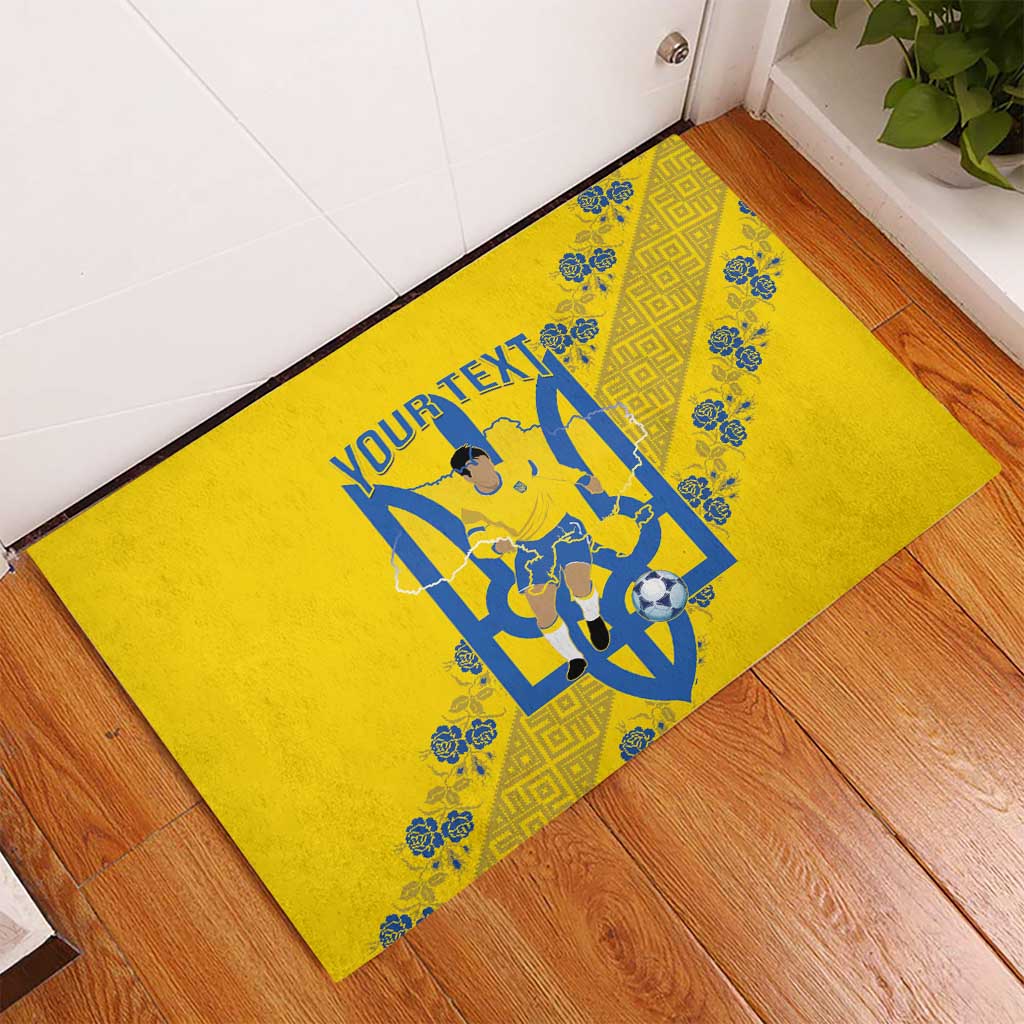 Personalised Ukraine Football Rubber Doormat Glory to Ukrainian