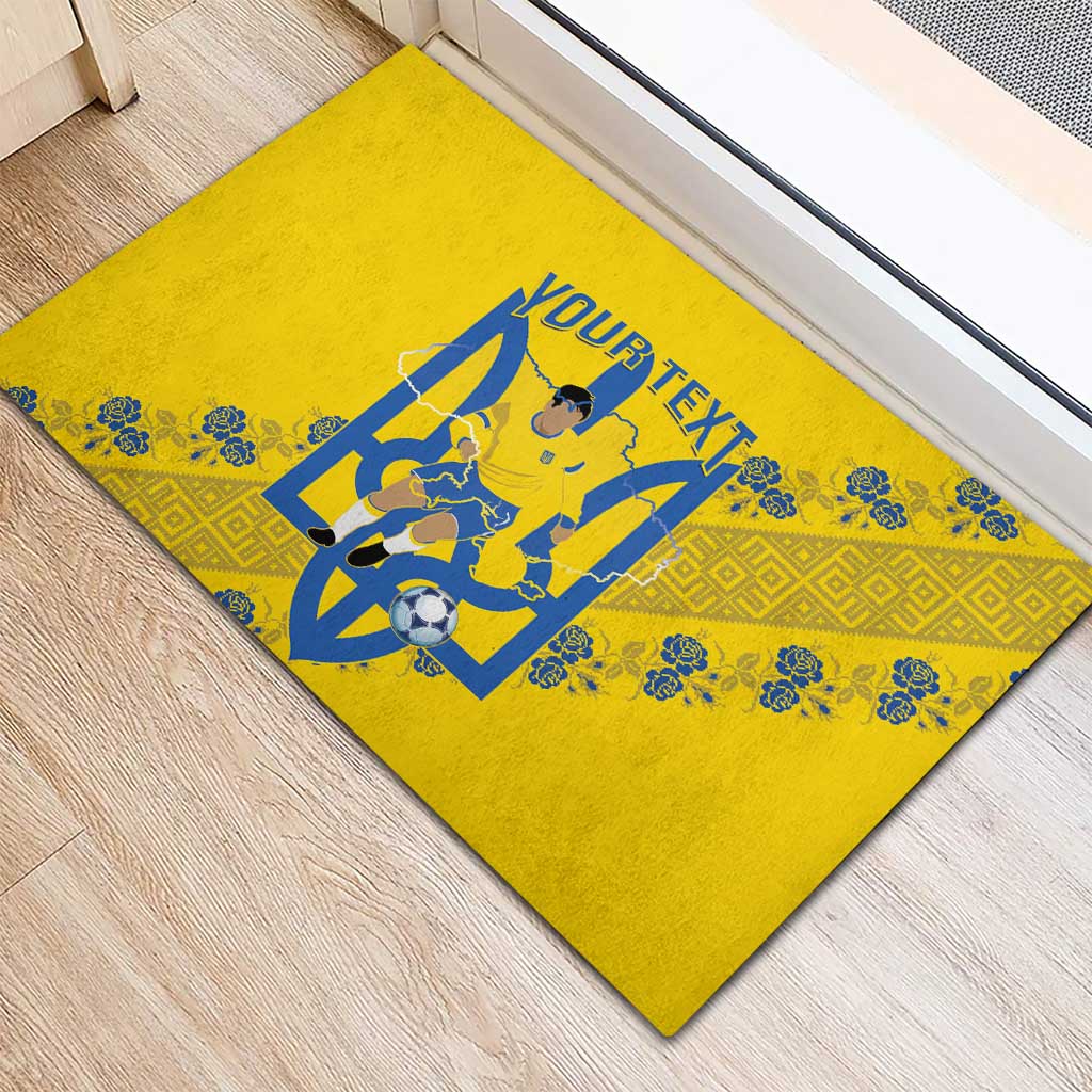 Personalised Ukraine Football Rubber Doormat Glory to Ukrainian