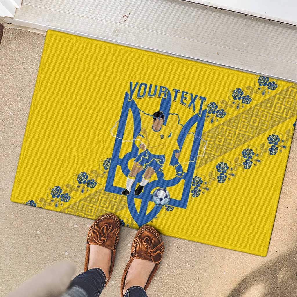Personalised Ukraine Football Rubber Doormat Glory to Ukrainian