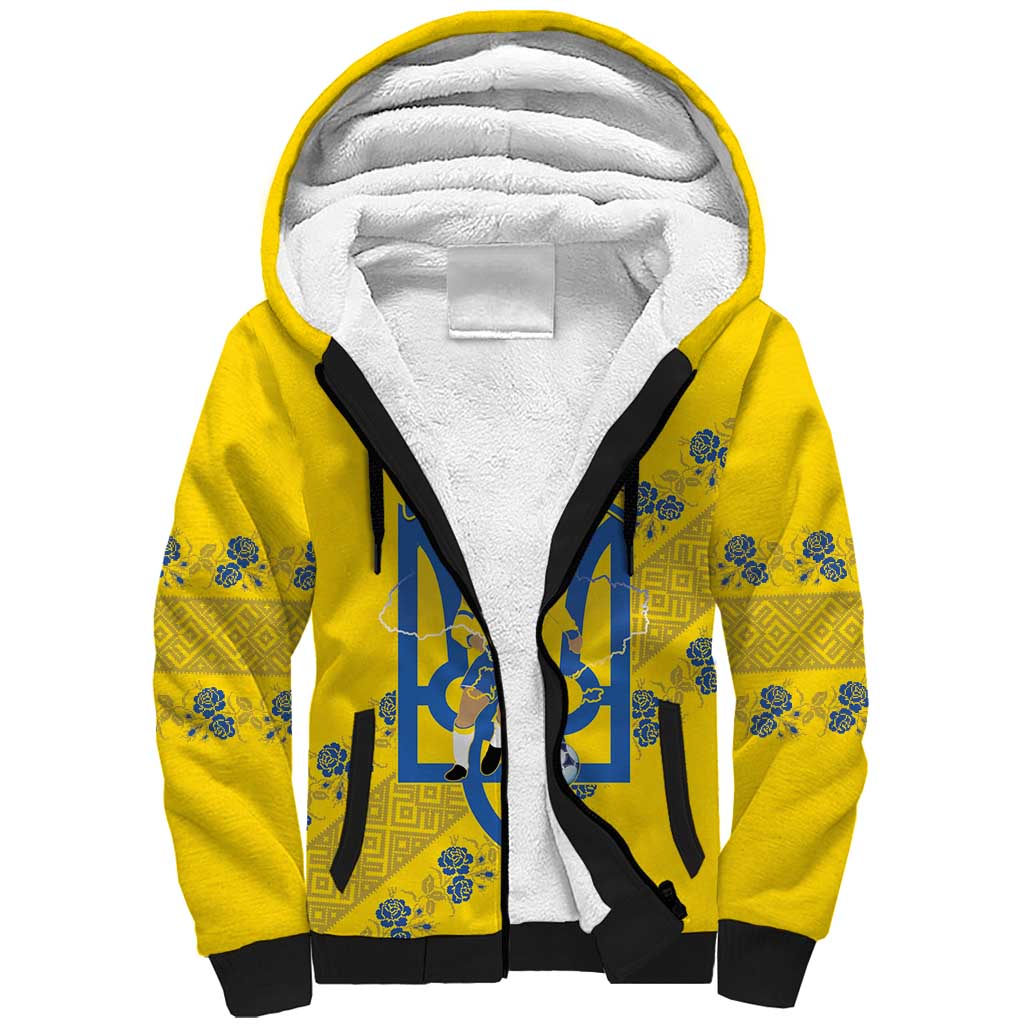 Personalised Ukraine Football Sherpa Hoodie Glory to Ukrainian
