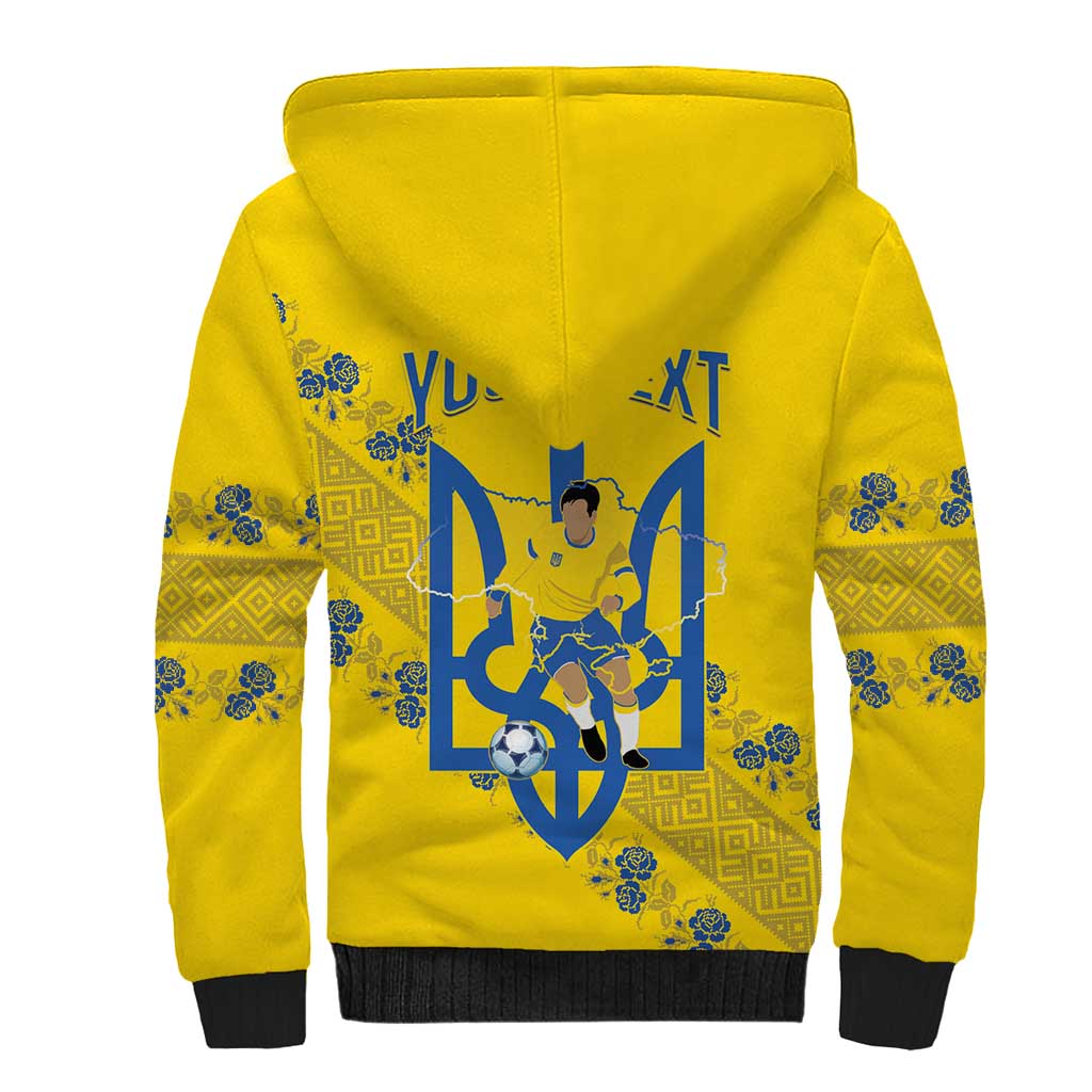 Personalised Ukraine Football Sherpa Hoodie Glory to Ukrainian