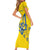 Personalised Ukraine Football Short Sleeve Bodycon Dress Glory to Ukrainian