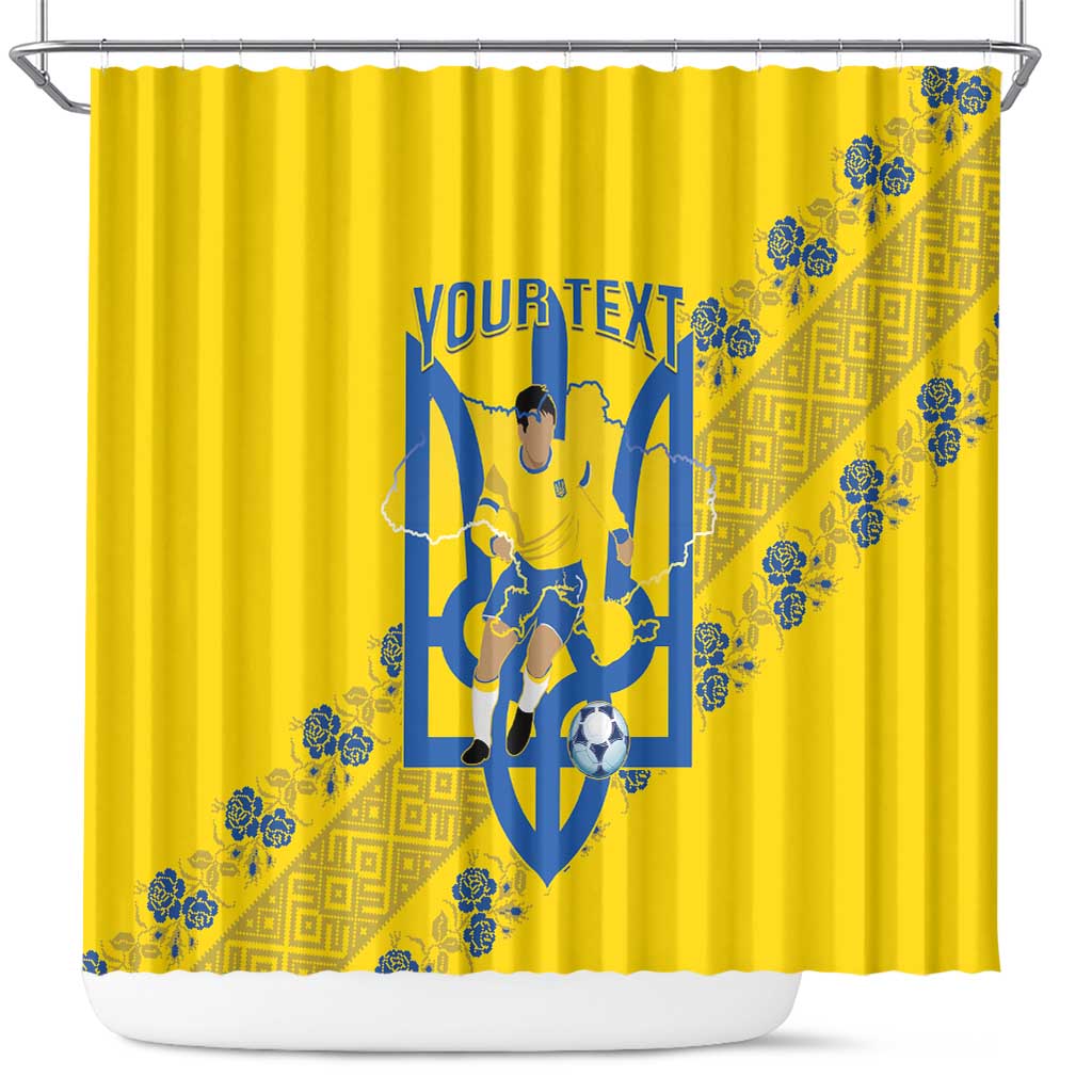 Personalised Ukraine Football Shower Curtain Glory to Ukrainian