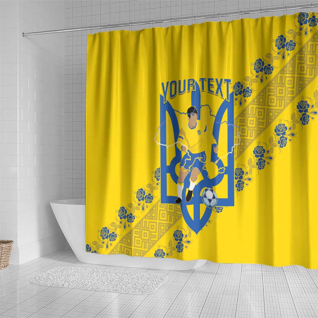 Personalised Ukraine Football Shower Curtain Glory to Ukrainian
