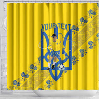 Personalised Ukraine Football Shower Curtain Glory to Ukrainian