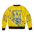 Personalised Ukraine Football Sleeve Zip Bomber Jacket Glory to Ukrainian