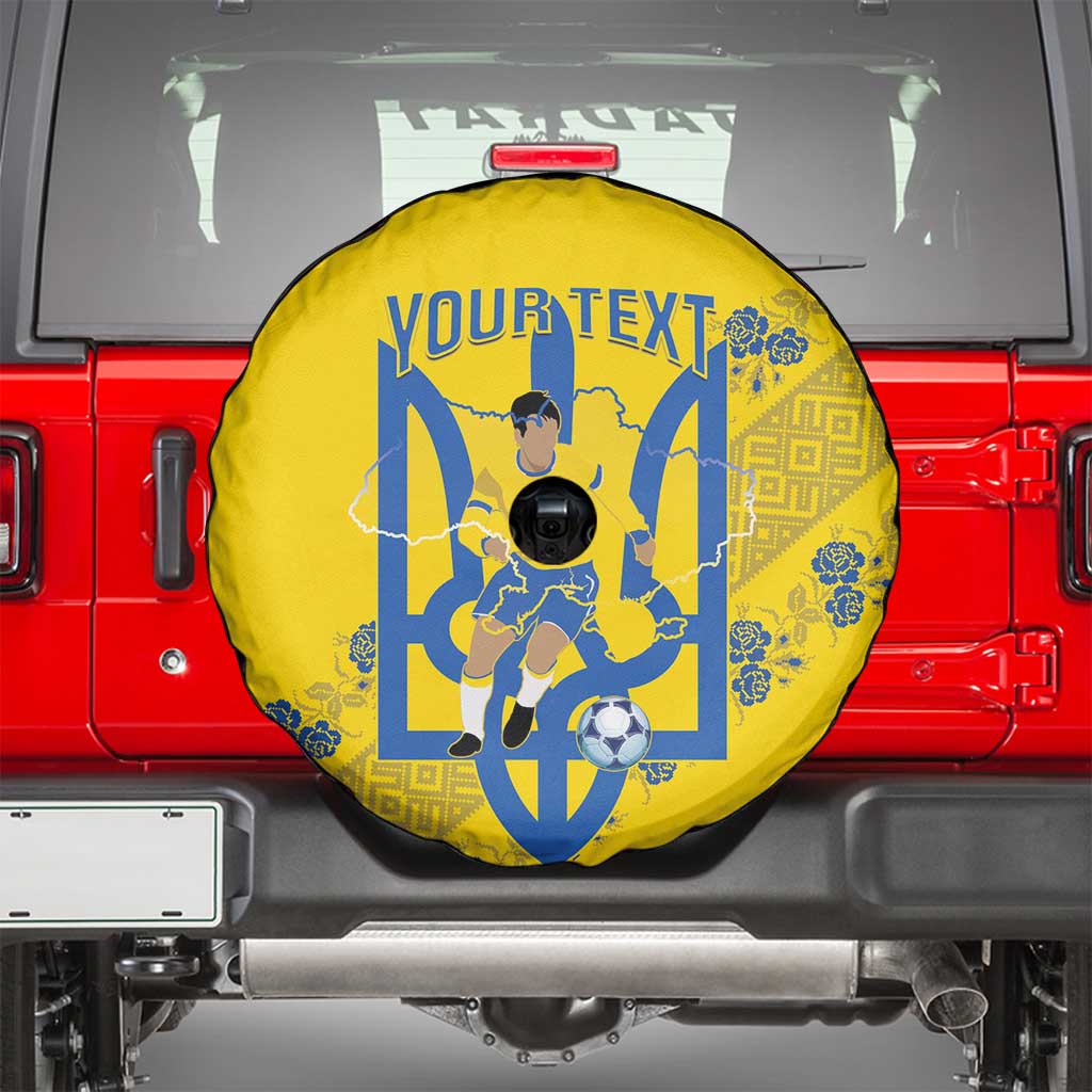 Personalised Ukraine Football Spare Tire Cover Glory to Ukrainian
