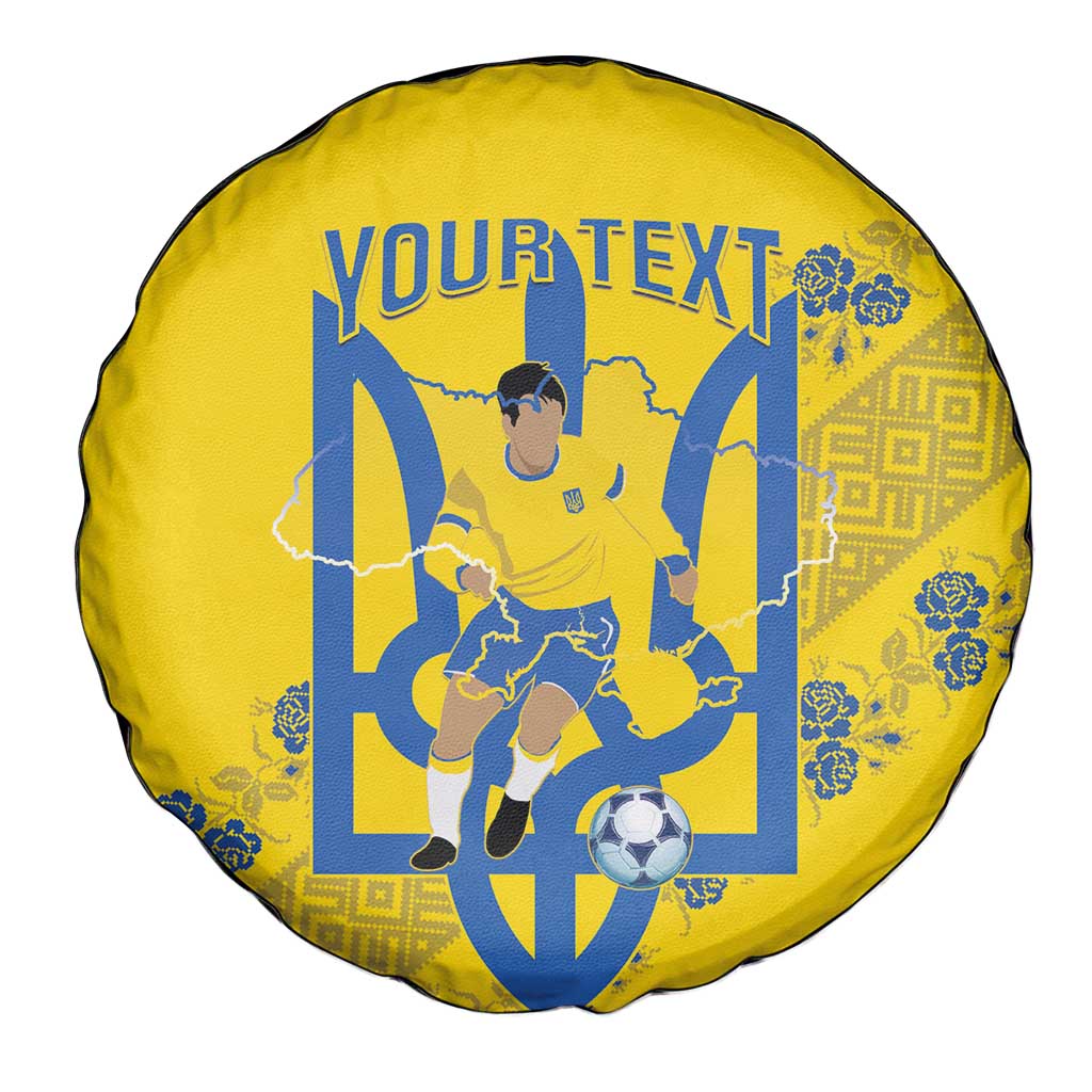 Personalised Ukraine Football Spare Tire Cover Glory to Ukrainian