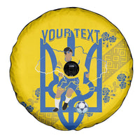 Personalised Ukraine Football Spare Tire Cover Glory to Ukrainian