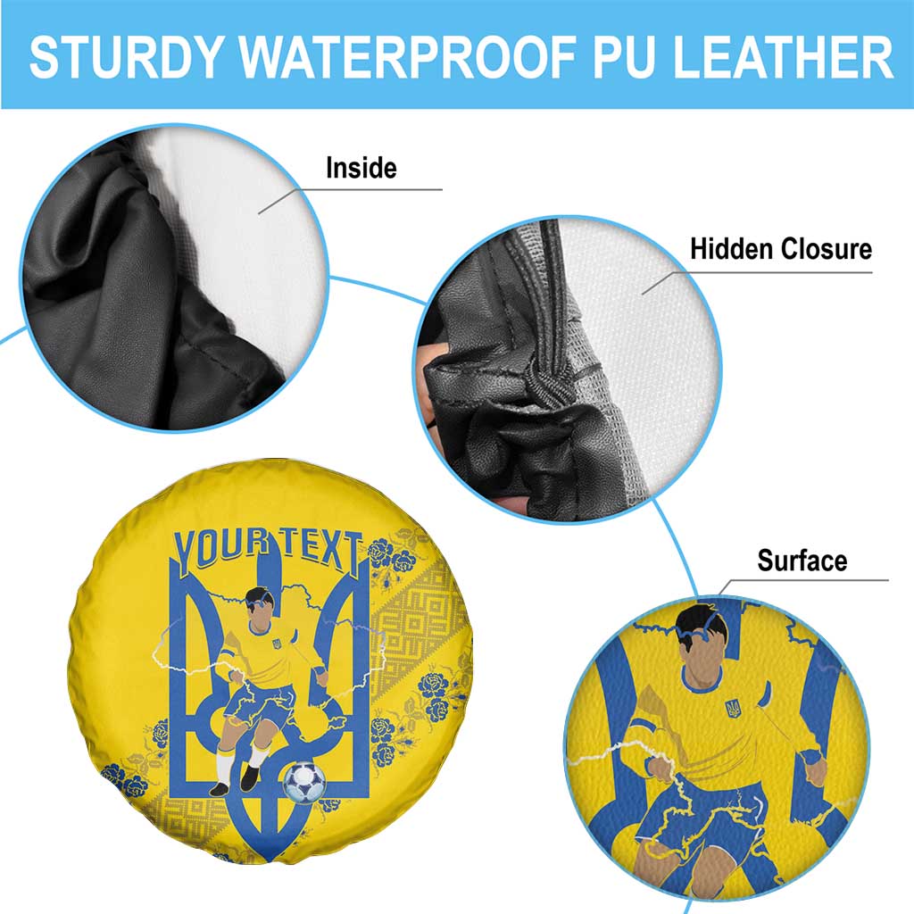 Personalised Ukraine Football Spare Tire Cover Glory to Ukrainian