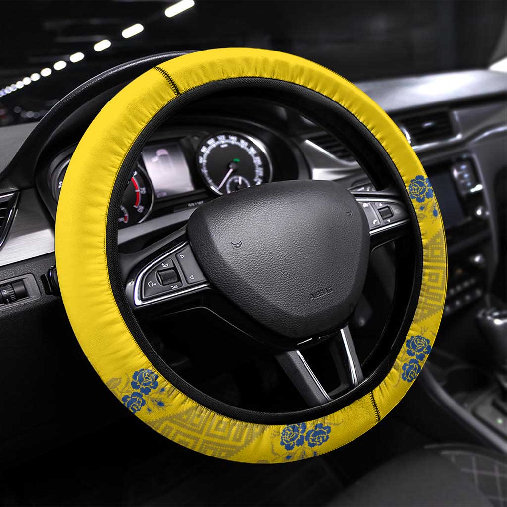 Ukraine Football Steering Wheel Cover Glory to Ukrainian