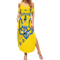 Personalised Ukraine Football Summer Maxi Dress Glory to Ukrainian