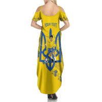 Personalised Ukraine Football Summer Maxi Dress Glory to Ukrainian